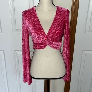 Shein Pink Sparkling Crop Top